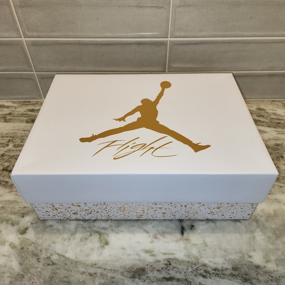 Air Jordan 4 Retro White Gold Metallic Womens 9.5 Men 8 Unisex AJ4 Sneakers - Picture 11 of 14